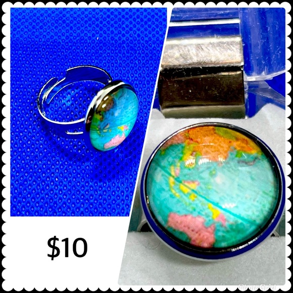 Globe/map ring - Picture 1 of 1